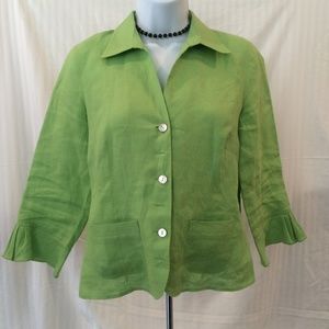 Talbot's shirt 3/4 sleeve Irish Linen Sz 4